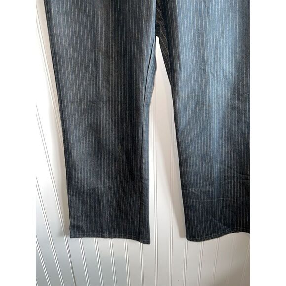 Bently A. Wide Leg Jeans Women’s 12 Blue Split Back Hem Stripped Classic Y2K - Picture 6 of 11